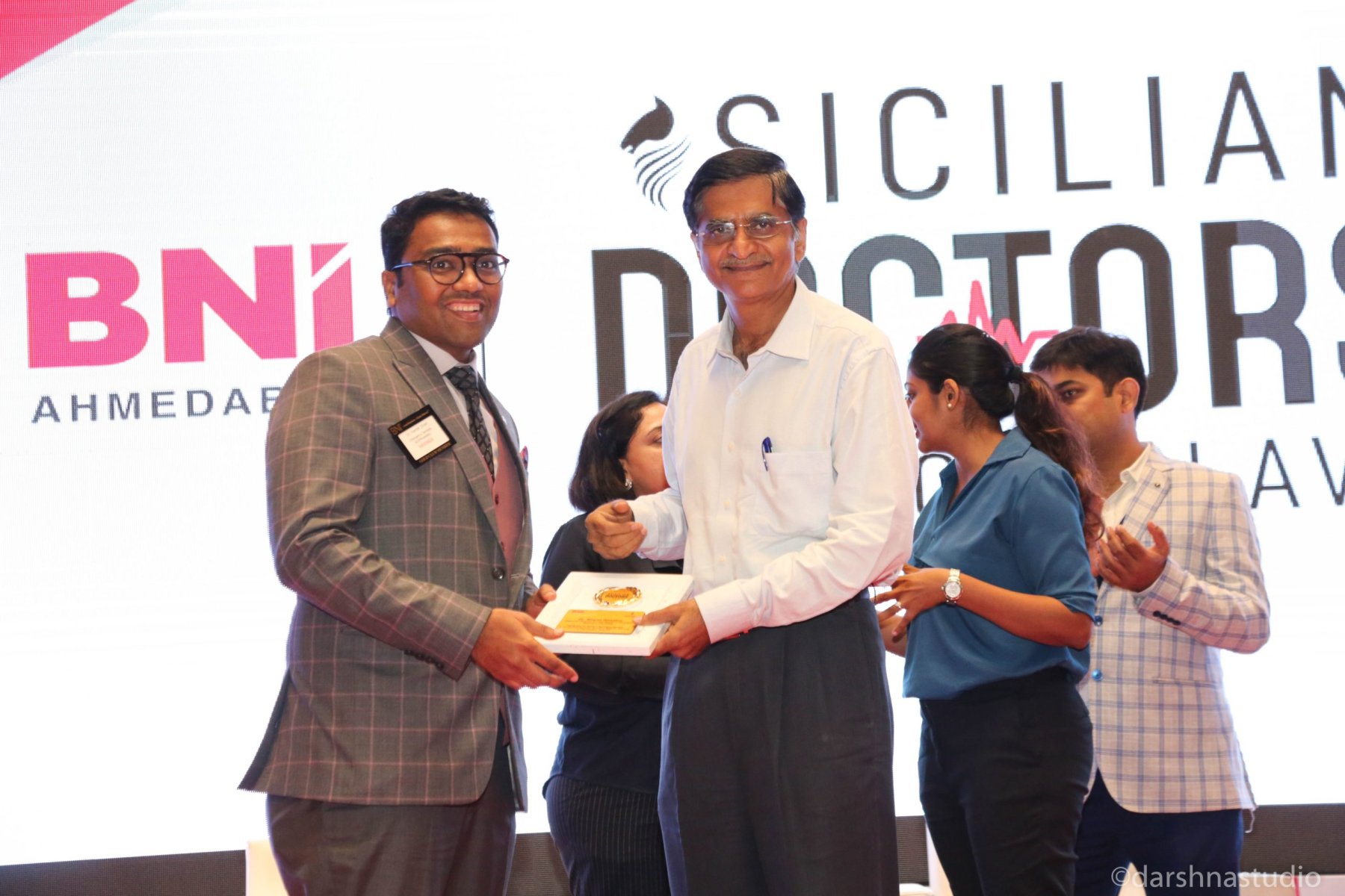 Dr. Hardik Shah with the surgical team